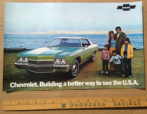 1972 chevy chevrolet impala bel air spec dealership poster