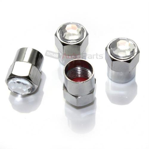 4 bling crystal clear white diamond tire/wheel air stem valve caps for auto-car