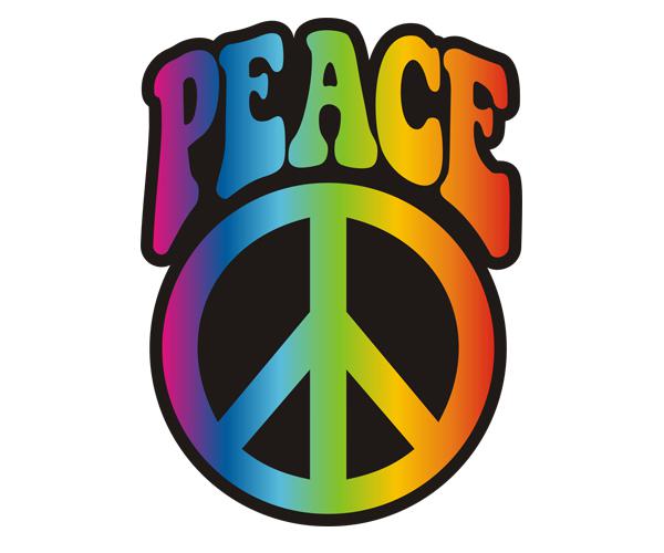 Tye dye peace decal 5"x3.7" hippie hippy rainbow symbol sticker p2 zu1