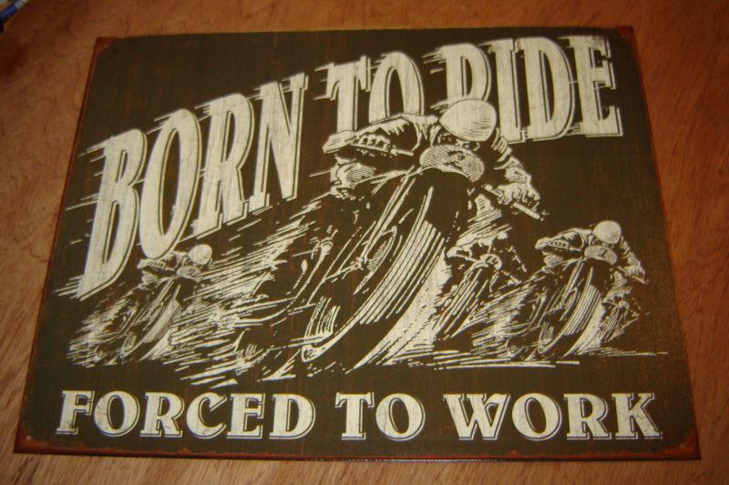 Born to ride made in usa metal sign bike motorcycle harley davidson indian 