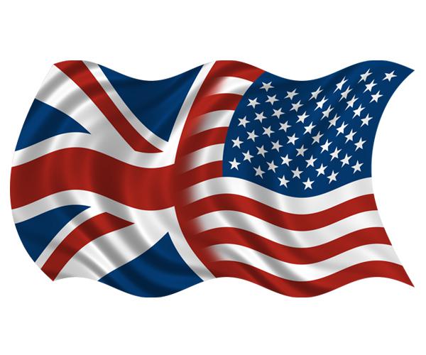 American british waving flag decal 5"x3" usa britain union jack sticker (lh) zu1