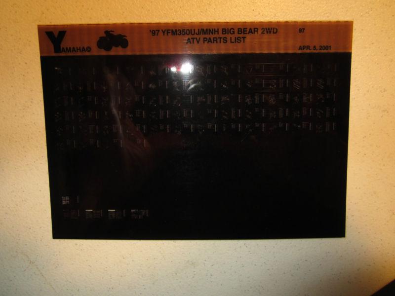 1997 yamaha atv yfm350uj mnh big bear 2wd microfiche parts catalog yfm 350 uj