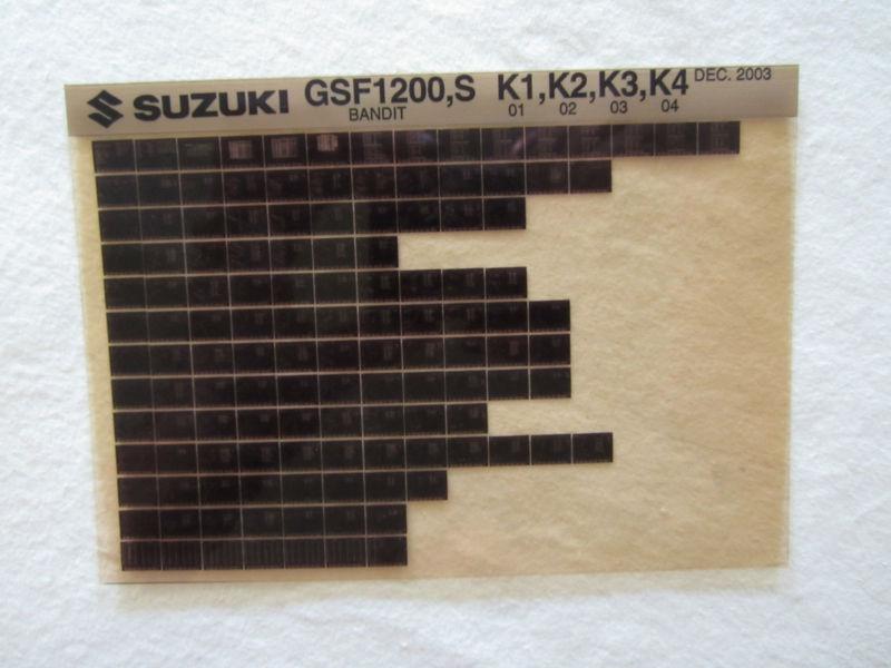 2001-2004 suzuki motorcycle gsf1200 s k1-k4 bandit microfiche parts catalog 