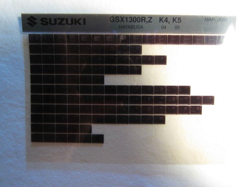 2004-2005 suzuki motorcycle gsx1300r s k4 k5 hayabusa microfiche parts catalog 