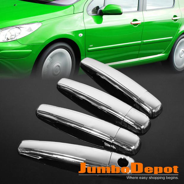 Mirror chrome door handle cover set for peugeot 307 sedan 2003 2004 2005 2006 