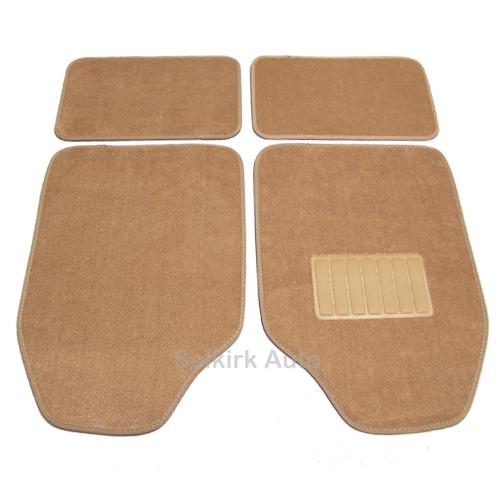 Set 4pc dark tan semi-custom carpet floor mats front rear for plymouth, pontiac