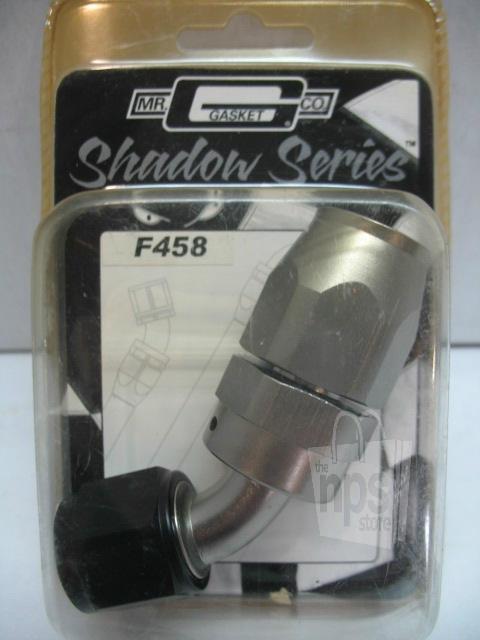 Mr. gasket co. f458 shadow series 45deg swivel seal hose fitting -8 an new