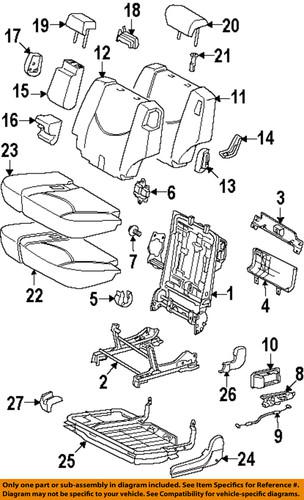 Toyota oem 725970r010 second row seats-bezel