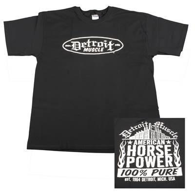 Detroit muscle 1001bk-m t-shirt cotton detroit muscle logo black men's medium ea