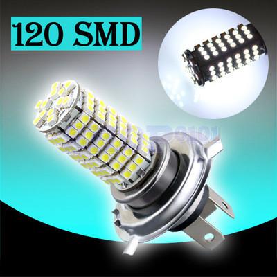 H4 120 smd pure white fog signal tail driving led car light bulb lamp