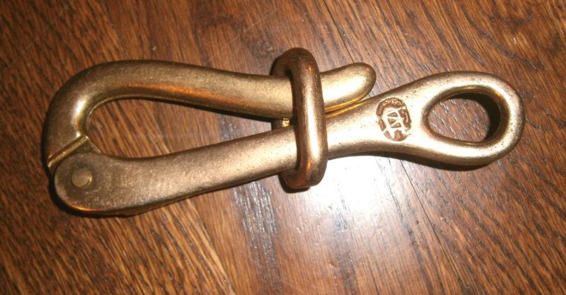 4 vintage wilcox crittenden 5" bronze pelican hook with latch