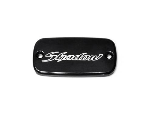 Honda shadow 600 750 1100 vtx vtx1300 black fluid reservoir cap logo engraved