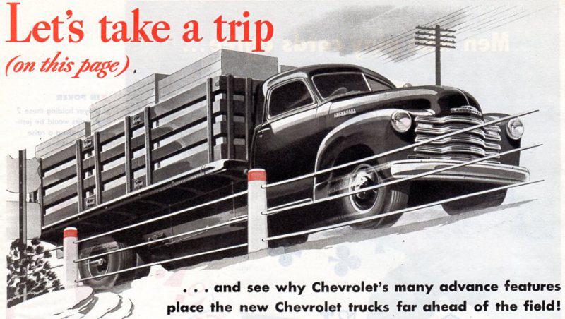 1947  chevrolet  truck  &  bicycle  playing  cards  ads - 10 1/2 " x 13 1/2 "