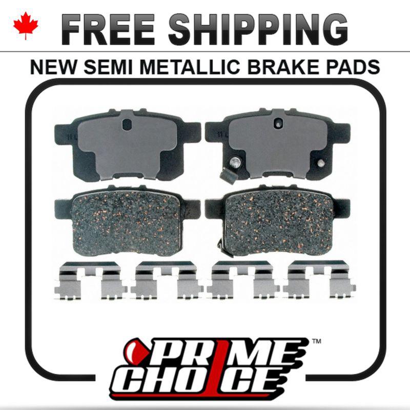 New premium complete set of rear metallic disc brake pads with shims