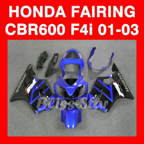 Injection  fairing blue black bodywork plastic w11 fit cbr600 f4i 2001-2003 17 f