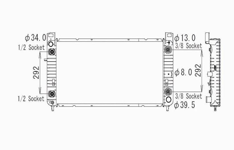 Replacement radiator 99-07 chevy silverado automatic transmission 6.0l 15841570