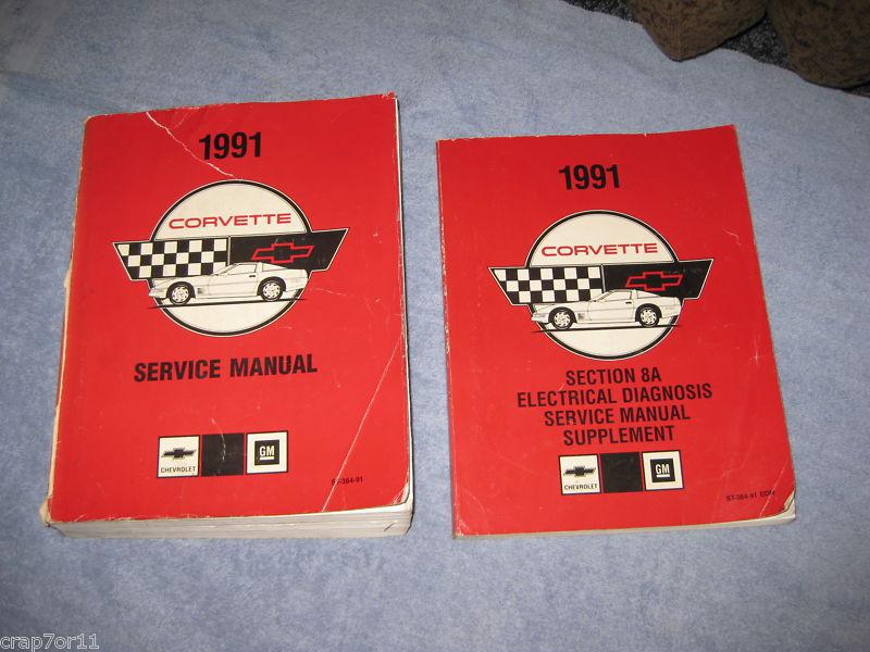 1991 91 corvette l98 & lt5 factory gm repair service shop manual set