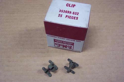 1955 1956 ford nos engine splash pan clips (2) 55 56