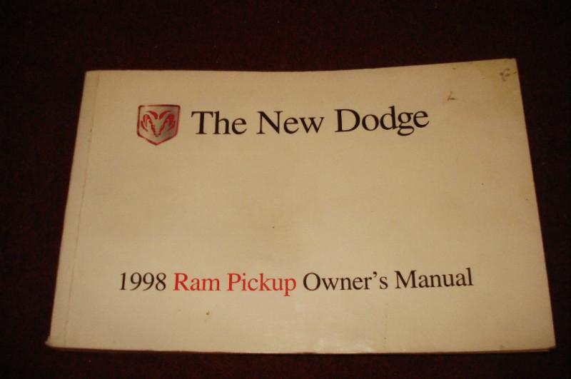 1998 dodge ram truck owner's manual  / nice original!!!