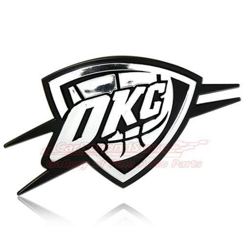 Nba oklahoma thunder 3d chrome car emblem, easy install, licensed + free gift