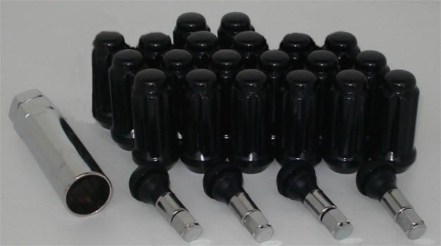 9/16" black spline lug nuts rims wheels dodge ram 1500 truck 20 lug kit w/ tool