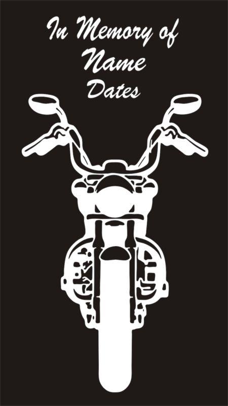 In memory of vinyl decal motorcycle harley fatboy biker window sticker qty 4