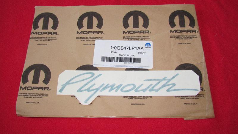 New oem teal "plymouth" decal letter kit qs47lp1aa