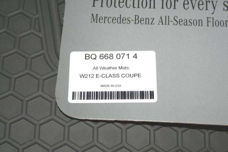 2010 to 2013 mercedes e350 coupe + convertible rubber floor mats - gray