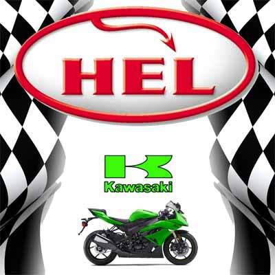 Kawasaki 636 (zx6r) hel front stainless steel custom braided brake line kit zx6