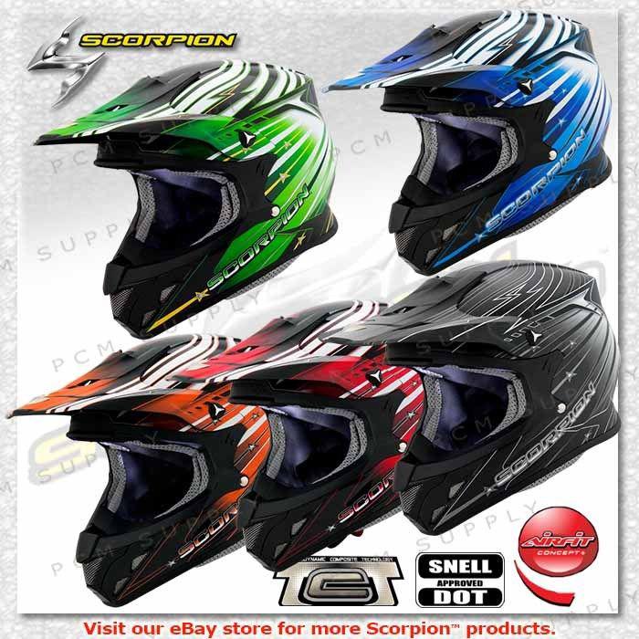 Scorpion vx-r70 flux dot ece2205 certified motocross mx offroad helmet