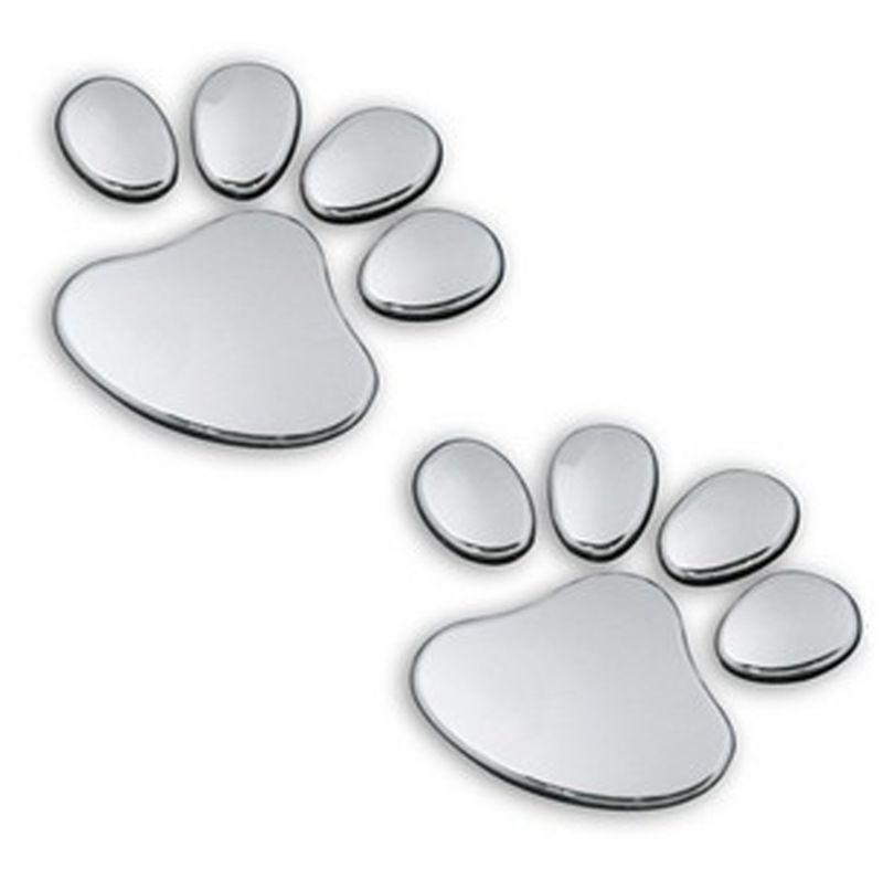 2x 3d pvc dog footprint car sticker auto car emblem decal decoration
