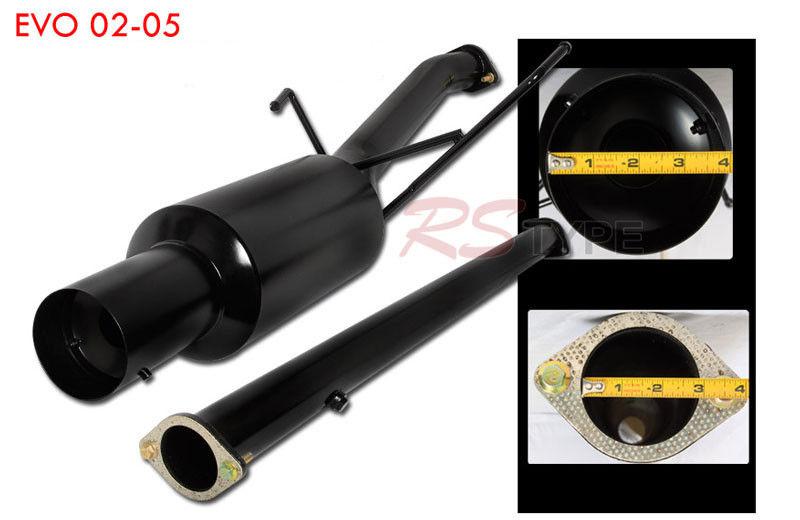 2002 2003 2004 2005 mitsubishi lancer evo black catback 3" pipe/ 4" tip