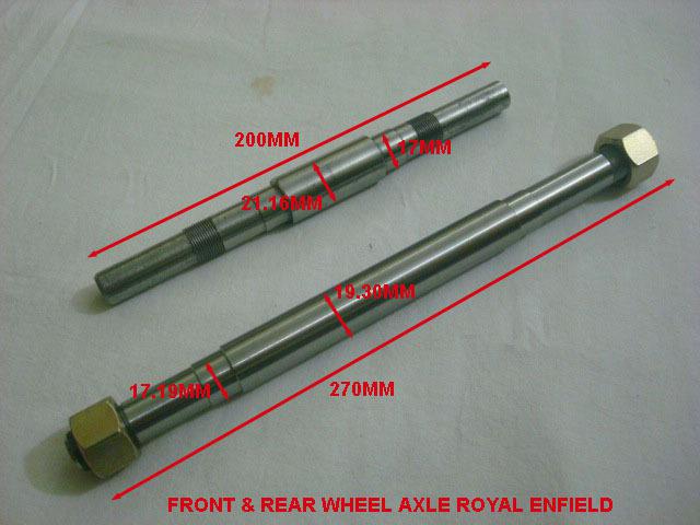 Royal enflied bullet . front and rear wheel axle 270mm & 200mm. old model bullet