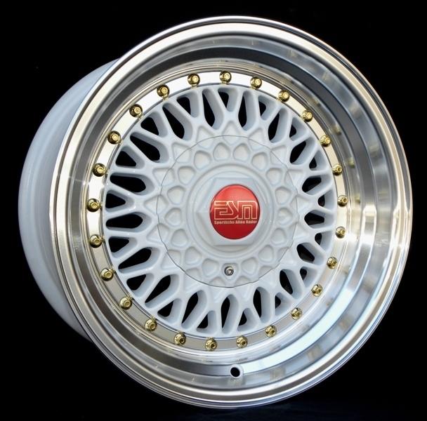 White 15x8 15" rs style wheels 5x100 esm 002r daewoo 