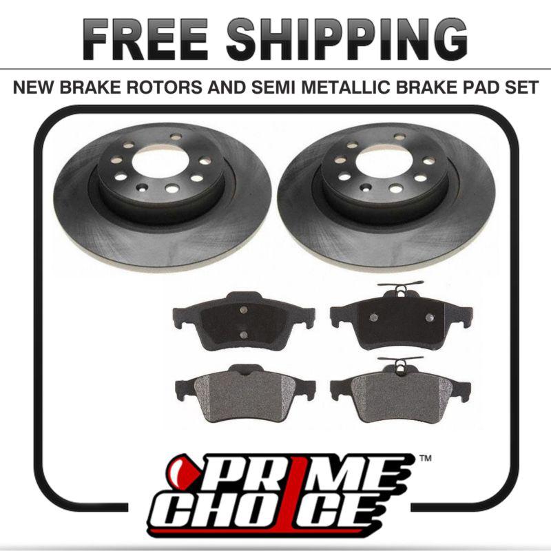 Premium rear metallic brake pads and disc rotors complete kit left & right pair