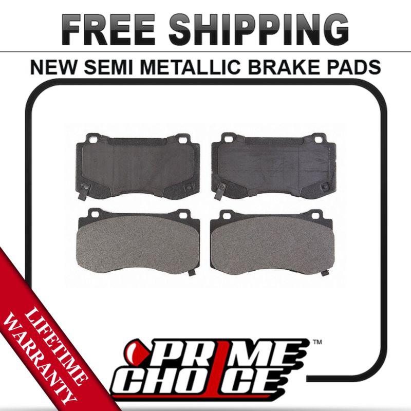 Front semi metallic disc brake pad kit full set with lifetime warranty