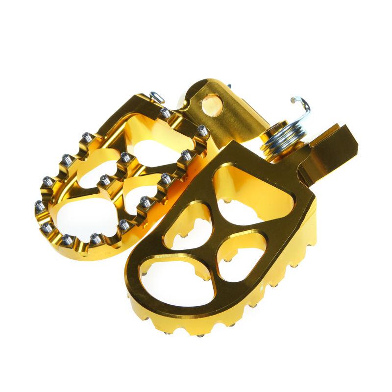 Cnc alloy footpeg footrest for ktm sx exc 125 250 450 525 wide fat design gold