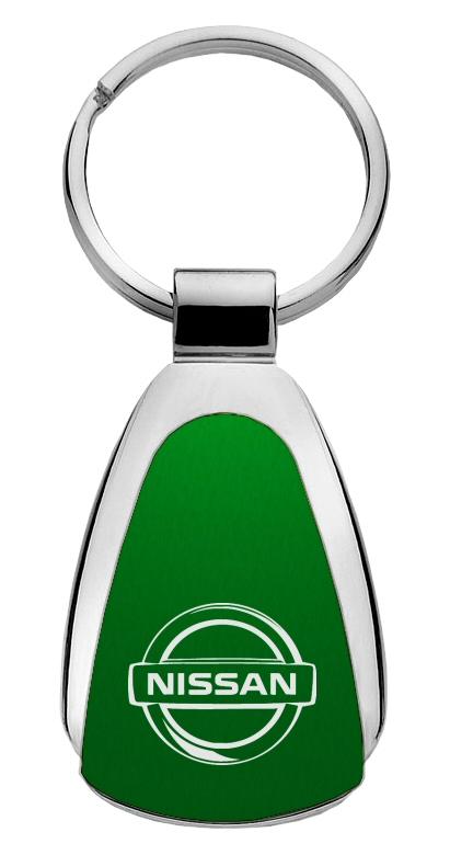 Nissan green green tear drop metal key chain ring tag key fob logo lanyard