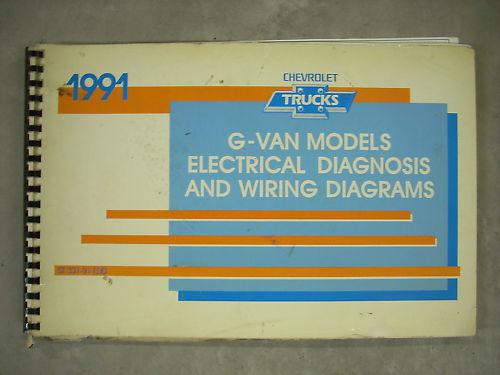 1991 91 chevrolet chevy g 10 20 30 van wiring diagrams shop service book manual