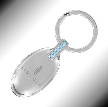 *lincoln®* key chain fob holder ring *chrome*