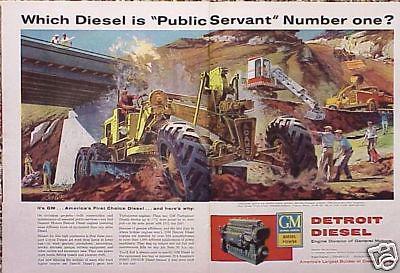 1956 detroit diesel road grader original vintage ad    cmy store   5+= free ship