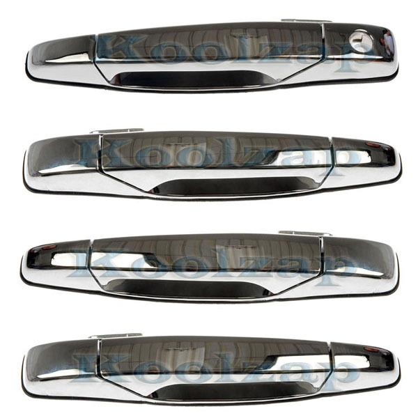 Set 4 pieces chevy/gmc pickup truck chrome outside outer door handles front rear