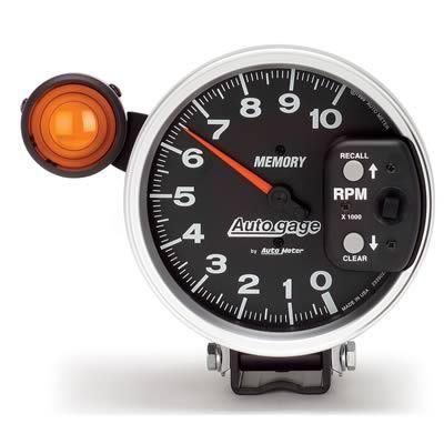 Auto gage monster memory tachometer 0-10,000 5" dia black face 233906