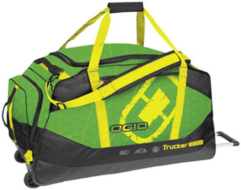 Ogio wheeled trucker 8800 roller gear bag, green hive/black, 31.5"hx15"wx17.75"d