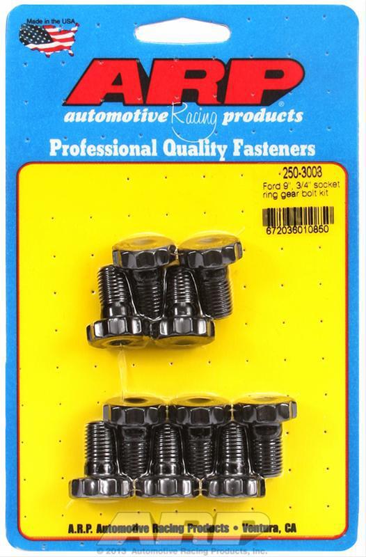 Arp ring gear bolts chromoly black oxide 7/16"-20 .750" length ford 9" set