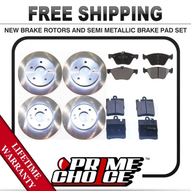 Front + rear kit (4) brake rotors & (8) brake pads with lifetime warranty