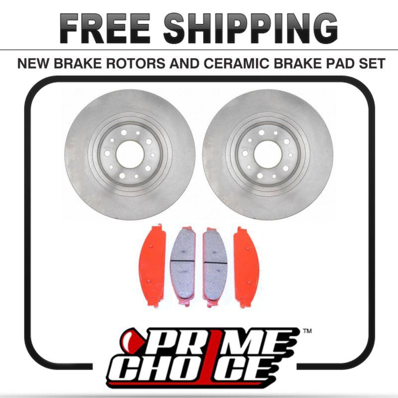 Premium front ceramic brake pads and disc rotors complete kit left & right pair