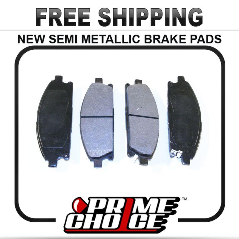 New premium complete set of front metallic disc brake pads with shims