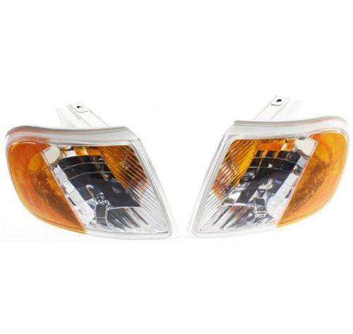 97-02 ford expedition euro clear corner lights lamp pair left + right new