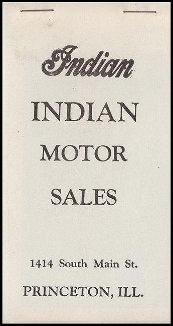 1940 indian motocycle dealers motorcycle brochure four chief 30/50 45 74 sidecar